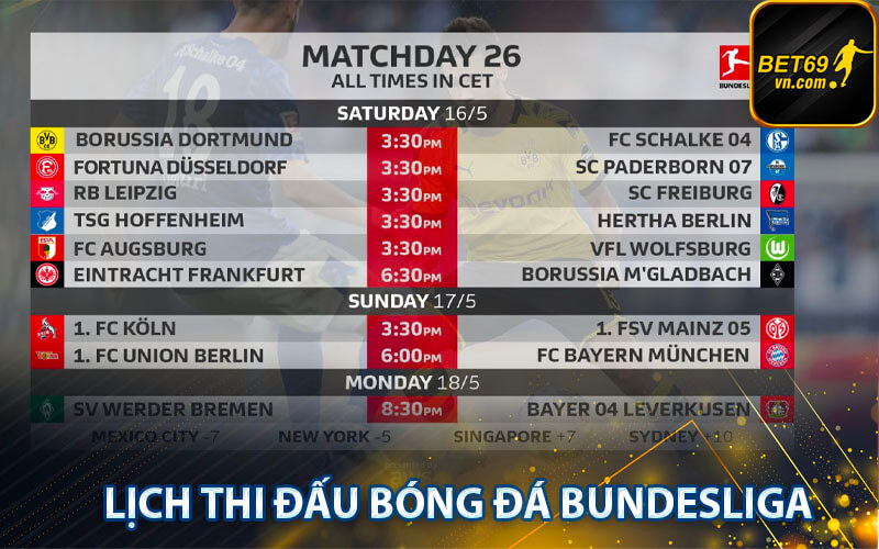 Lịch thi đấu bóng đá Bundesliga